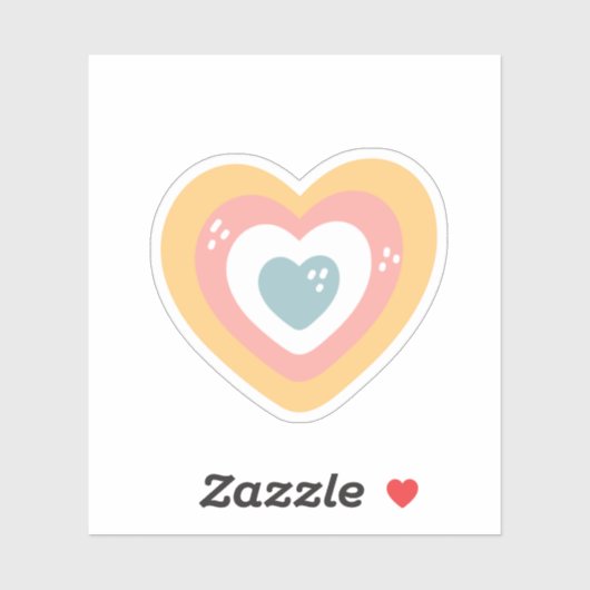 Sticker Coeur coloré mignon (Feuille)