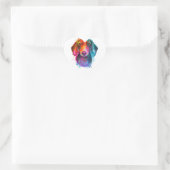 Sticker Cœur Colorful Dachshund Dog Art Illustration (Sac)
