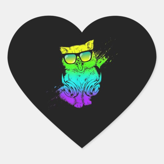Sticker Cœur Colorful Kitty (Devant)