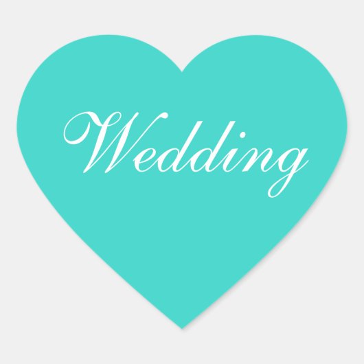 Sticker Cœur Colours Invitation Turquoise (Devant)