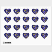 Sticker Cœur Composition avec papillons Sapphire (Feuille)