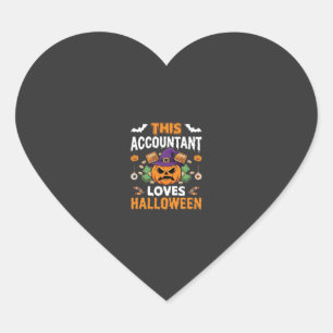 Sticker Cœur Comptable Aime Halloween Citrouille Comptable Desi