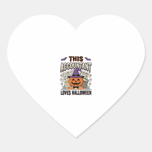 Sticker Cœur Comptable Halloween Drôle Saison fiscale effrayant (Devant)