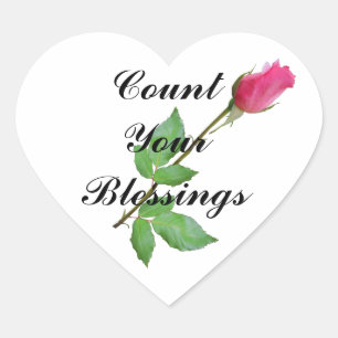 STICKER CŒUR COMPTEZ VOTRE BLESSINGS-STICKER