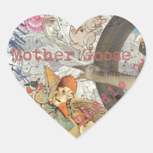 Sticker Cœur Comptine de Mère l'Oie Conte de Fées