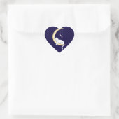 Sticker Cœur Conception de chat blanc dormant (Sac)