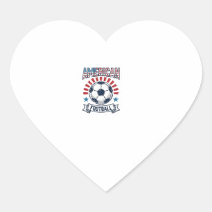 Sticker Cœur Conception de chemise de ballon de football améric