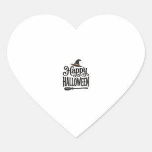 Sticker Cœur Conception de chemise de chapeau de sorcière Hallo