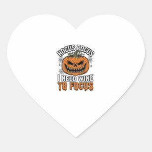 Sticker Cœur Conception de chemise Halloween Citrouille de vin