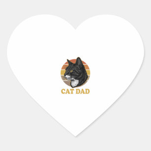 Sticker Cœur Conception de chemise pour papa amateur de chats r