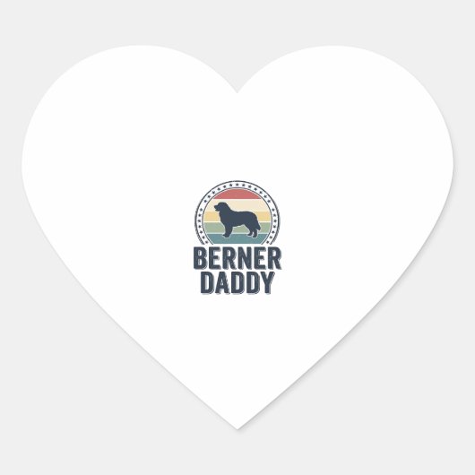 Sticker Cœur Conception de chemise vectorielle Berner Daddy Vin (Devant)