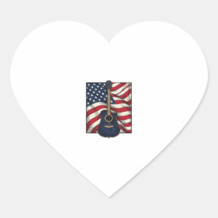 Sticker Cœur Conception de chemise vectorielle drapeau patrioti