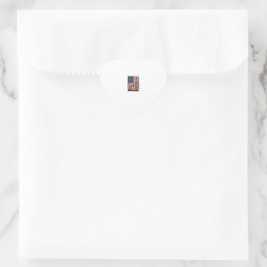 Sticker Cœur Conception de chemise vectorielle du drapeau améri (Sac)