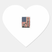 Sticker Cœur Conception de chemise vectorielle du drapeau améri (Devant)