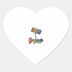 Sticker Cœur Conception de chemise vectorielle Gaymer Rainbow G