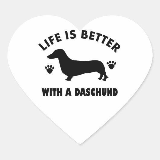 Sticker Cœur conception de chien daschund (Devant)