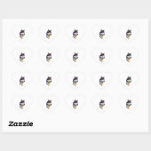 Sticker Cœur Conception de chiens Husky (Feuille)