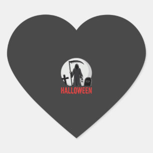 Sticker Cœur Conception de cimetière de la Faucheuse Halloween