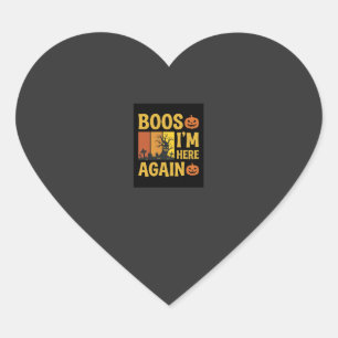 Sticker Cœur Conception de cimetière rétro Boos d'Halloween, je