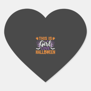 Sticker Cœur Conception de fantôme Halloween Girl Love_1
