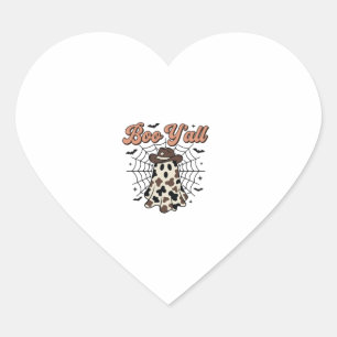 Sticker Cœur Conception de fantôme occidental Halloween Boo Yal