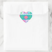 Sticker Cœur Conception de fleurs vibrantes en fleurs (Sac)