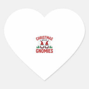 Sticker Cœur Conception de gnome de vacances de Gnomies de Noël