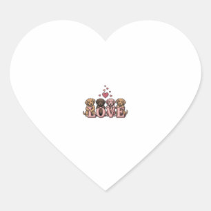 Sticker Cœur Conception de gravure vintage de la Saint-Valentin