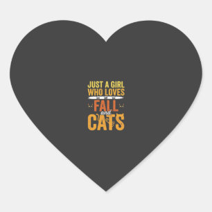 Sticker Cœur Conception de la fête des chats d'automne Hallowee