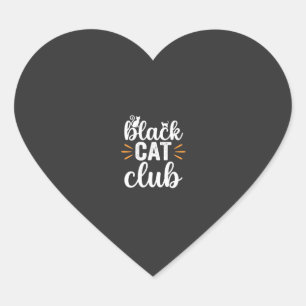 Sticker Cœur Conception de la fête d'Halloween du Club Chat Noi