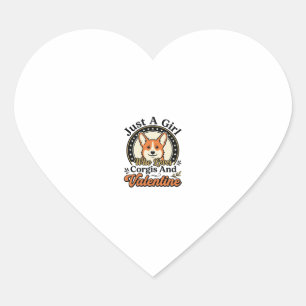 Sticker Cœur Conception de la Saint-Valentin Corgi pour les ama