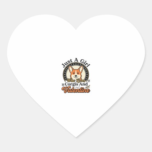 Sticker Cœur Conception de la Saint-Valentin Corgi pour les ama (Devant)