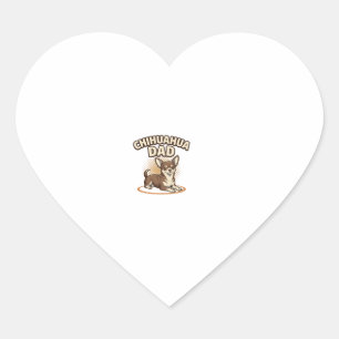 Sticker Cœur Conception de papa Chihuahua Gravure vintage pour 