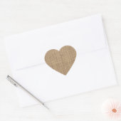 Sticker Cœur Conception de Rustic Burlap (Enveloppe)