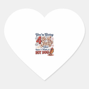Sticker Cœur Conception de T-shirt vintage hot dog drôle du 4 j