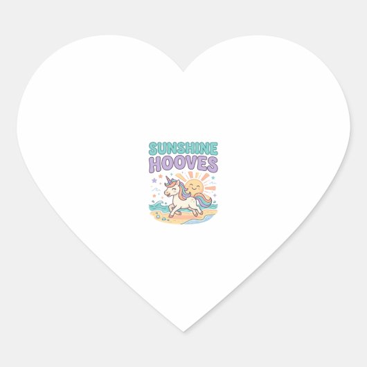 Sticker Cœur Conception de tee-shirt graphique tendance Licorne (Devant)