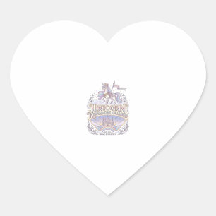 Sticker Cœur Conception de vecteur de cadeau de licorne Wanderl