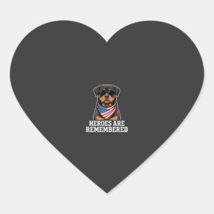 Sticker Cœur Conception de vecteur de chien héros Rottweiler pa