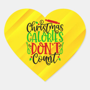 Sticker Cœur Conception drôle de Noël : les calories ne compten