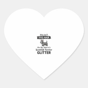 Sticker Cœur Conception Scottish Terrier Pailleté Amateur de Ch