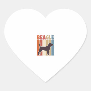 Sticker Cœur Conception vectorielle à rayures rétro de chien Be