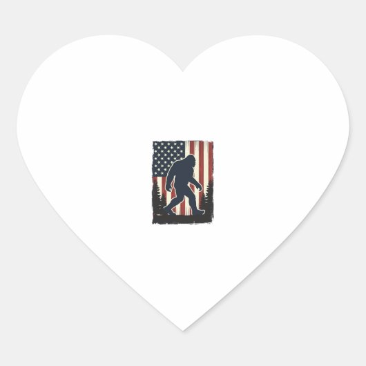 Sticker Cœur Conception vectorielle de forêt de drapeau américa (Devant)