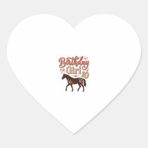 Sticker Cœur Conception vectorielle florale de cheval 10 pour f