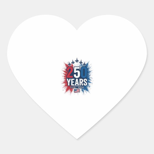 Sticker Cœur Conception vectorielle pour le 250e anniversaire d (Devant)