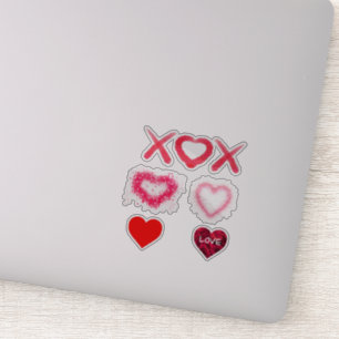 Sticker Coeur conceptions xox rouge valentine motif
