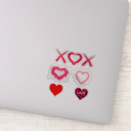 Sticker Coeur conceptions xox rouge valentine motif (Détail)