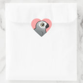 Sticker Cœur Congo African Grey (Sac)