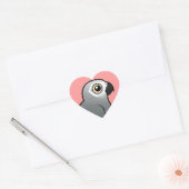 Sticker Cœur Congo African Grey (Enveloppe)