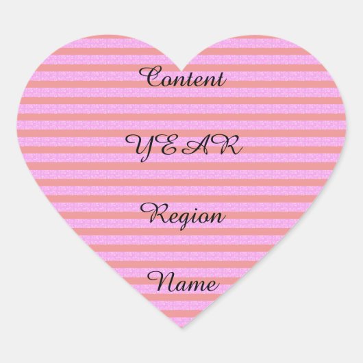 Sticker Cœur Content Year Region Name or Couple's Names (Devant)