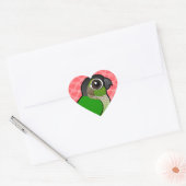 Sticker Cœur Conure à joues vertes Birdorable (Enveloppe)